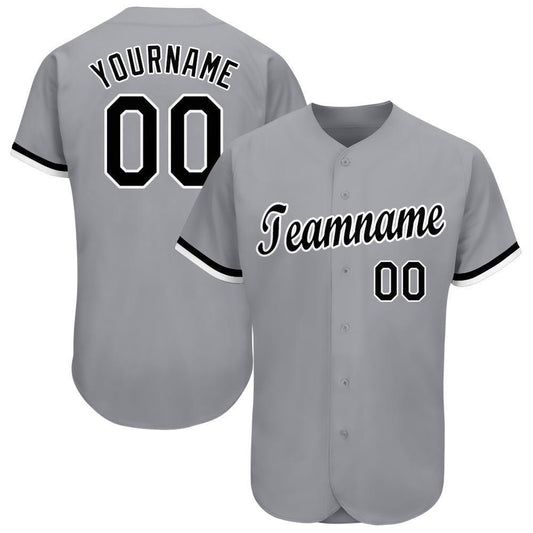 Team Jerseys Baseball, Custom Gray Black White Baseball Jersey, Logo Baseball Jersey