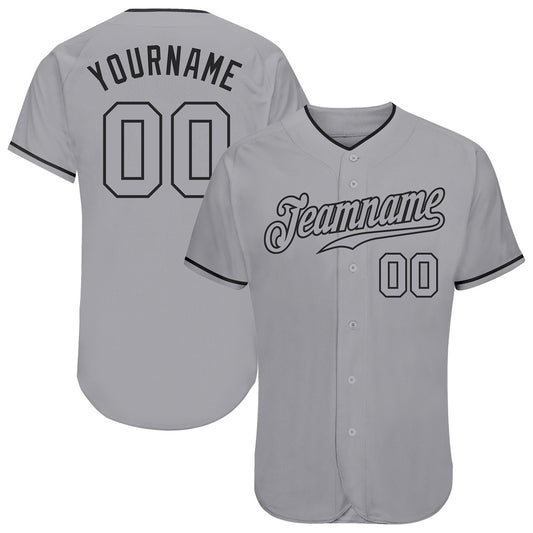 Team Jerseys Baseball, Custom Gray Gray Black Authentic Baseball Jersey, Logo Baseball Jersey