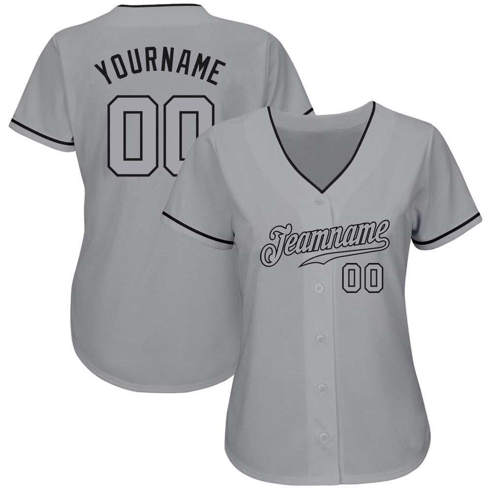 Team Jerseys Baseball, Custom Gray Gray Black Authentic Baseball Jersey, Logo Baseball Jersey