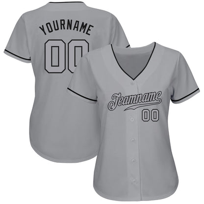 Team Jerseys Baseball, Custom Gray Gray Black Authentic Baseball Jersey, Logo Baseball Jersey