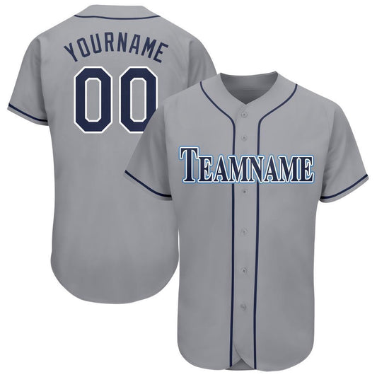 Team Jerseys Baseball, Custom Gray Navy Powder Blue Baseball Jersey, Logo Baseball Jersey