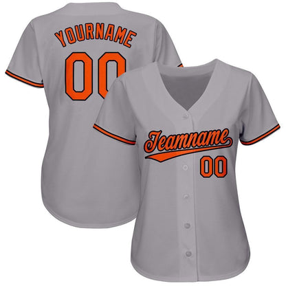 Team Jerseys Baseball, Custom Gray Orange Black Baseball Jersey, Logo Baseball Jersey