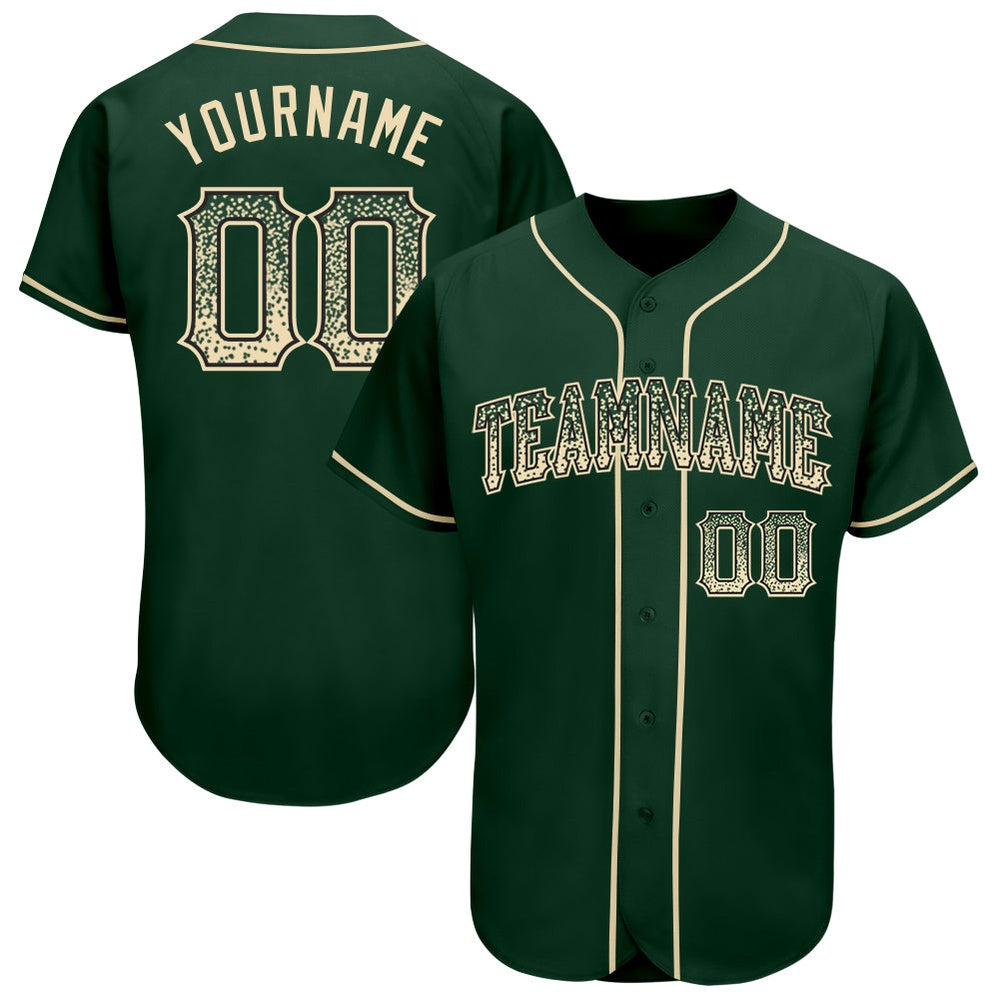 Team Jerseys Baseball, Custom Green Cream Black Authentic Drift Fashion Baseball Jersey, Logo Baseball Jersey