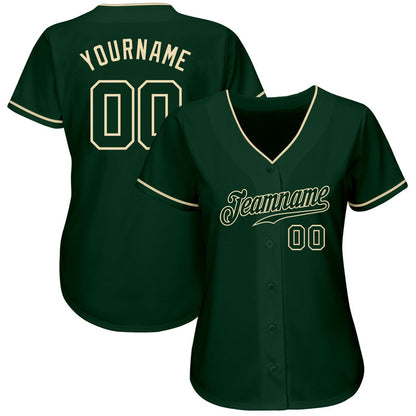 Team Jerseys Baseball, Custom Green Green Cream Authentic Baseball Jersey, Logo Baseball Jersey