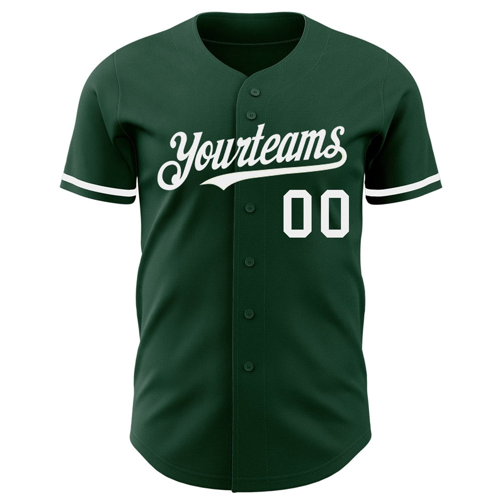 Team Jerseys Baseball, Custom Green White Authentic Baseball Jersey, Logo Baseball Jersey