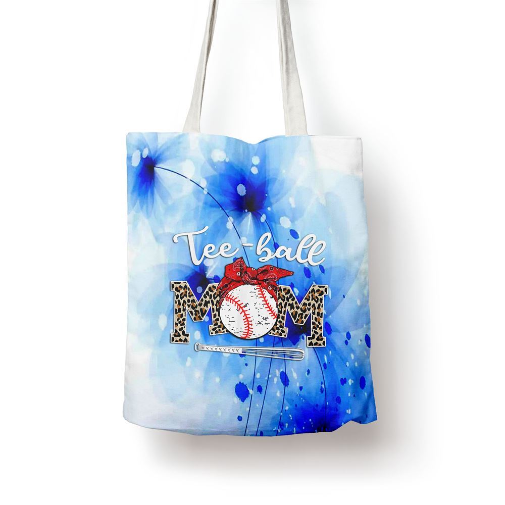 Teeball Mom Leopard Funny Teeball Mom Mothers Day Tote Bag, Women Tote Bag, Canvas Tote Bag, Printed Tote Bag