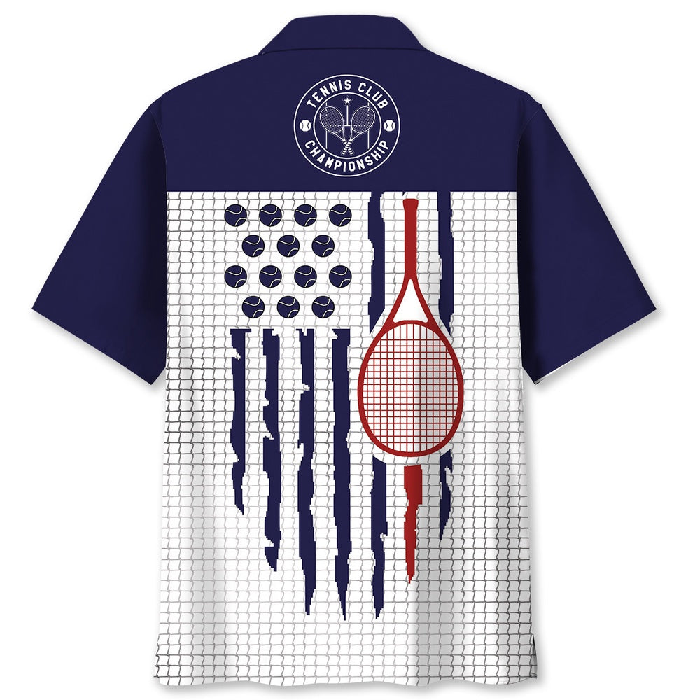 Tennis American Hawaiian Shirt, Funny Hawaiian Shirt, Usa Hawaiian Shirt, Vintage Hawaiian Shirts