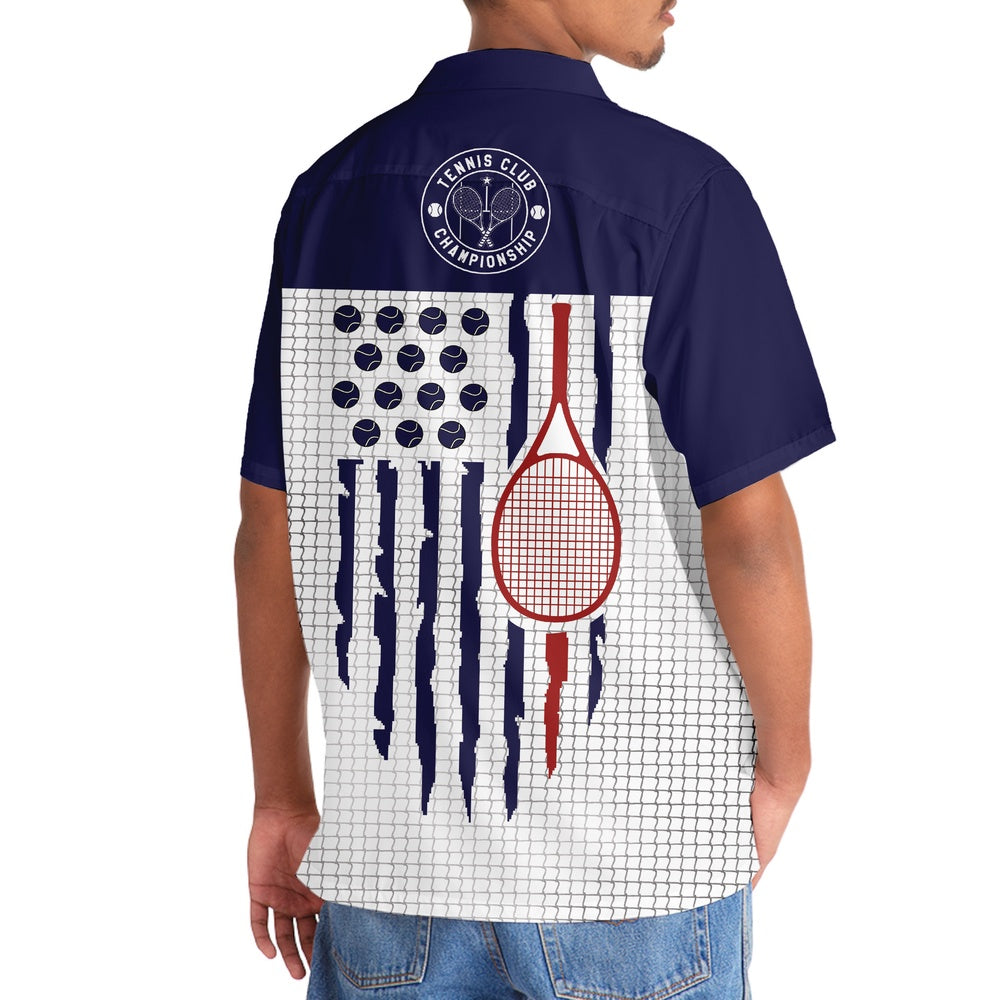 Tennis American Hawaiian Shirt, Funny Hawaiian Shirt, Usa Hawaiian Shirt, Vintage Hawaiian Shirts