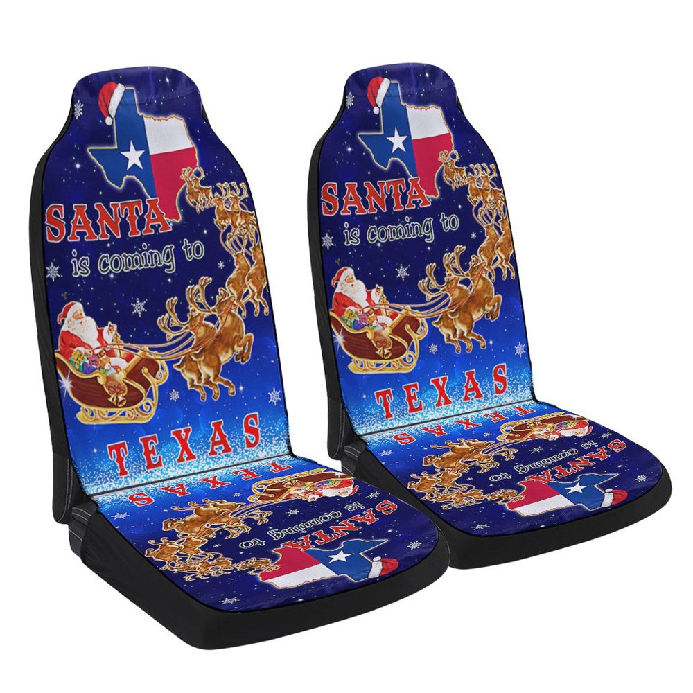 Texas Christmas Santa Is Coming To Texas Cars Seat Cover, Christmas Car Seat Covers, Car Decor Gift