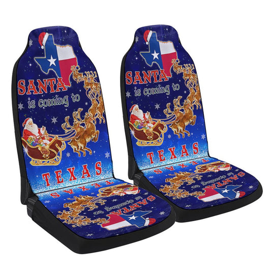Texas Christmas Santa Is Coming To Texas Cars Seat Cover, Christmas Car Seat Covers, Car Decor Gift