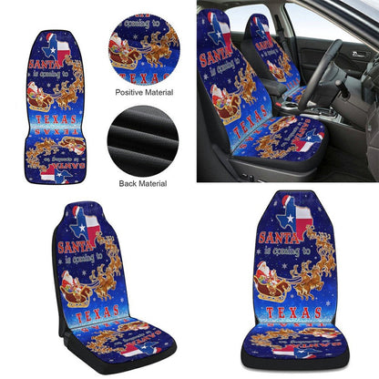 Texas Christmas Santa Is Coming To Texas Cars Seat Cover, Christmas Car Seat Covers, Car Decor Gift