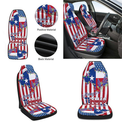 Texas Christmas State Merry Texmas Bluebonnet American flag Cars Seat Cover, Christmas Car Seat Covers, Car Decor Gift