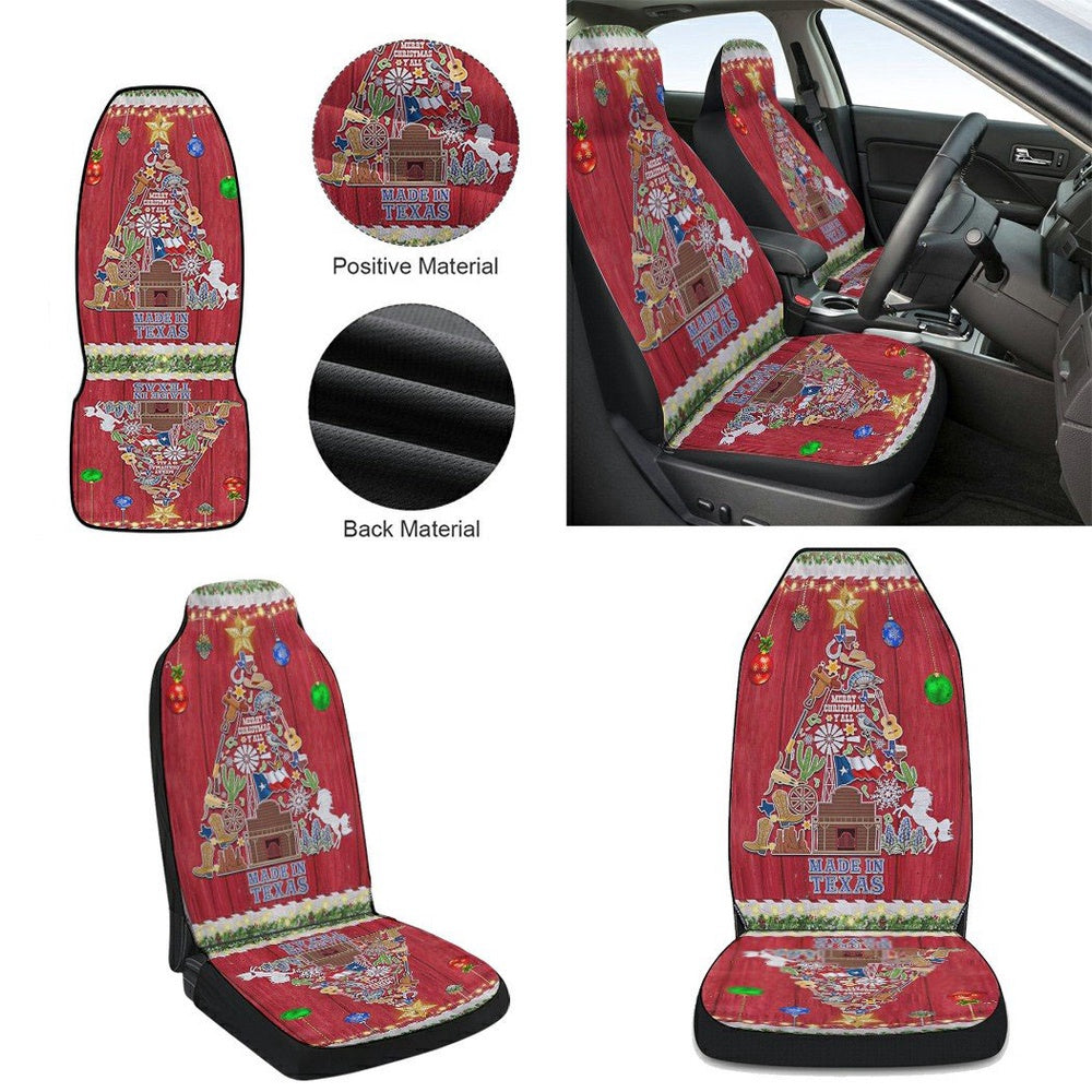 Texas Christmas Tree Merry Christmas You all Cars Seat Cover, Christmas Car Seat Covers, Car Decor Gift