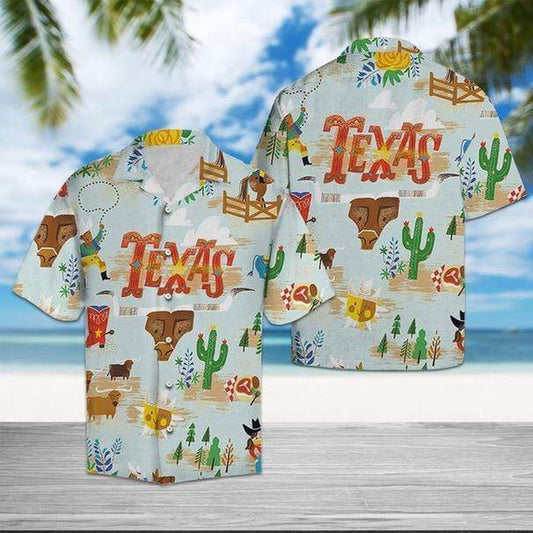 Texas Hawaiian Shirt, Amazing Cowboyn Texas Hawaiian Aloha Shirt, Summer Beach Shirt
