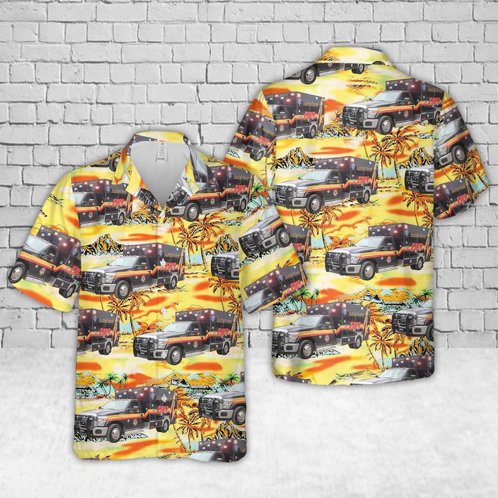 Texas Hawaiian Shirt, Austin County EMS Texas Hawaiian Shirt, EMS Hawaiian Shirt