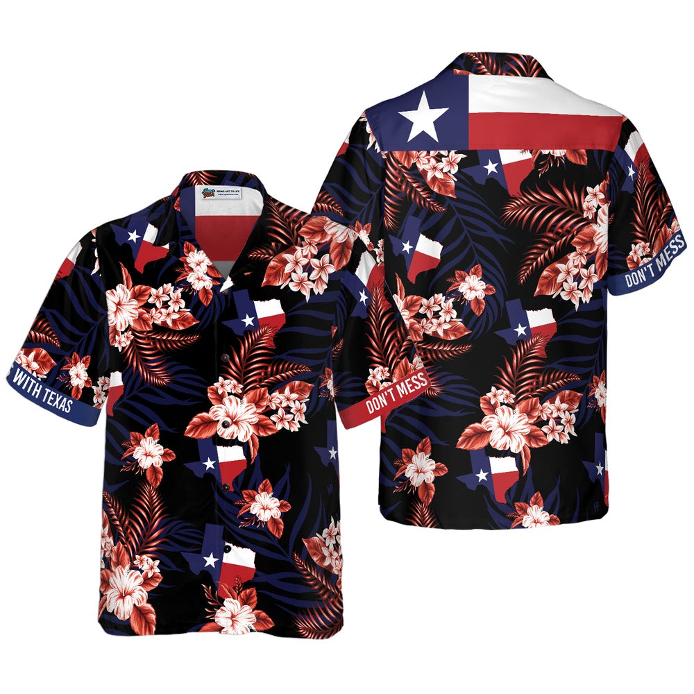 Texas Hawaiian Shirt, Bluebonnet Don't Mess with Texas Hawaiian Shirt, Summer Beach Shirt