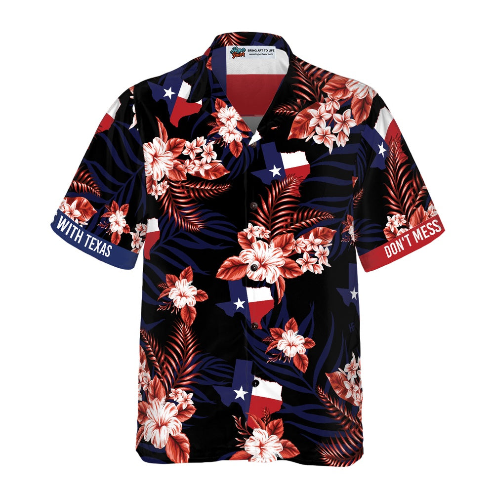 Texas Hawaiian Shirt, Bluebonnet Don't Mess with Texas Hawaiian Shirt, Summer Beach Shirt