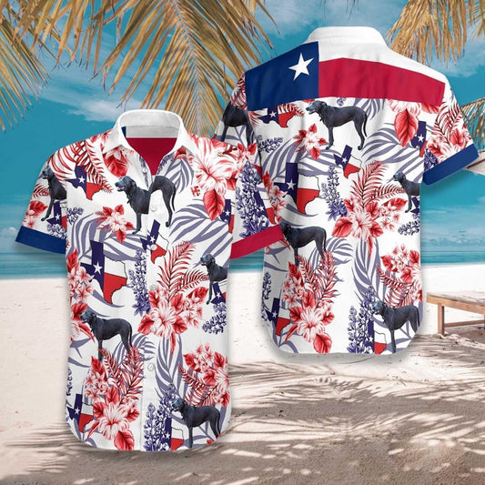 Texas Hawaiian Shirt, Bluebonnet Texas Dog Hawaiian Shirt, Summer Beach Shirt