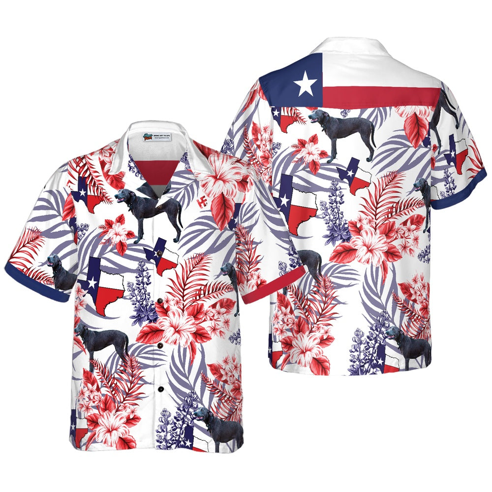 Texas Hawaiian Shirt, Bluebonnet Texas Hawaiian Shirt Blue Lacy Dog Version, Summer Beach Shirt