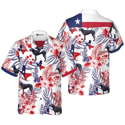 Texas Hawaiian Shirt, Bluebonnet Texas Hawaiian Shirt Blue Lacy Dog Version, Summer Beach Shirt