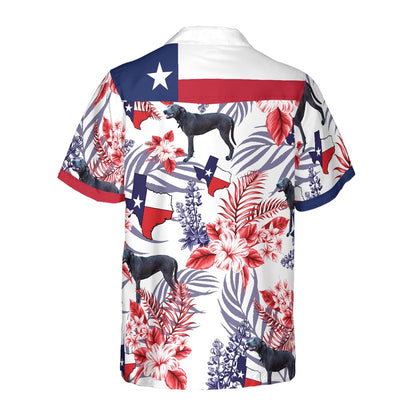 Texas Hawaiian Shirt, Bluebonnet Texas Hawaiian Shirt Blue Lacy Dog Version, Summer Beach Shirt