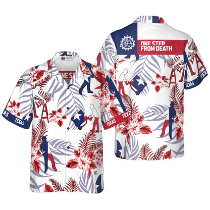 Texas Hawaiian Shirt, Bluebonnet Texas Hawaiian Shirt Construction Worker Version, Summer Beach Shirt