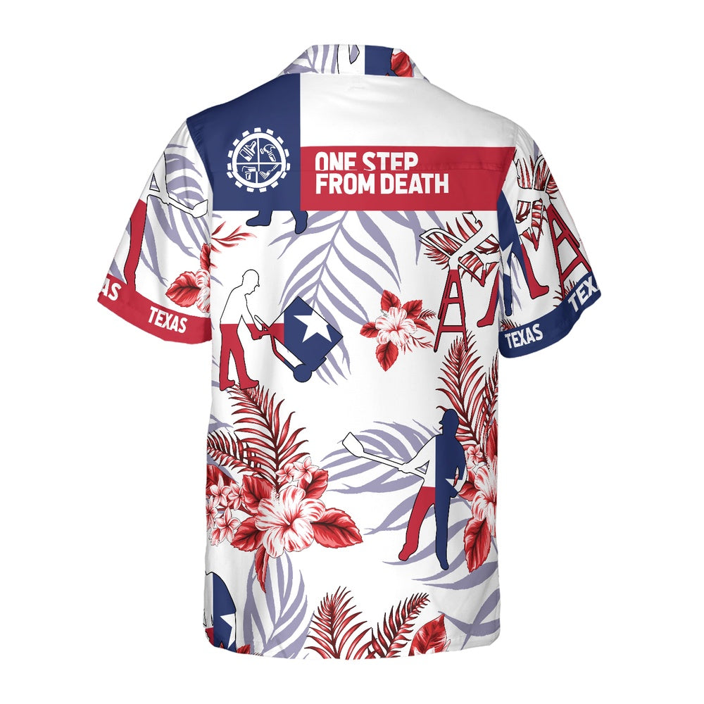 Texas Hawaiian Shirt, Bluebonnet Texas Hawaiian Shirt Construction Worker Version, Summer Beach Shirt