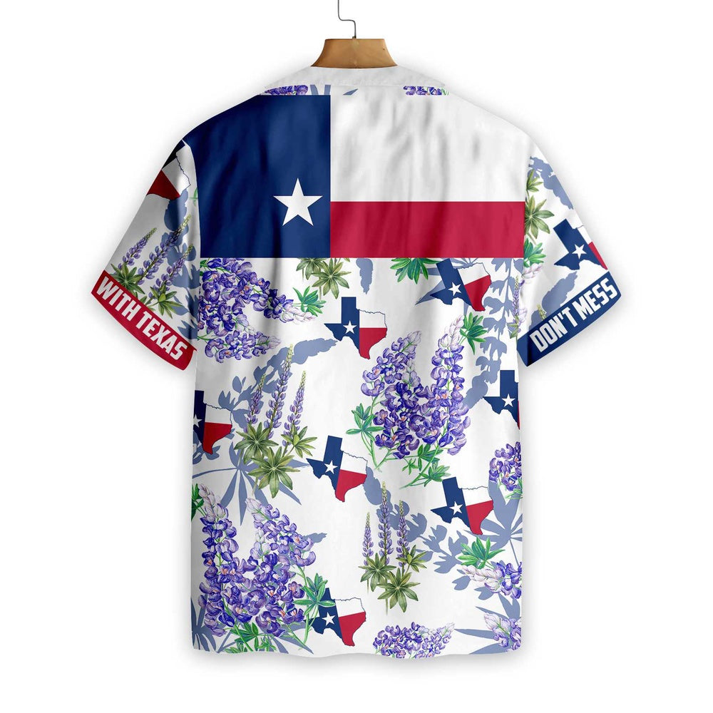 Texas Hawaiian Shirt, Bluebonnet Texas Hawaiian Shirt Purple Version, Summer Beach Shirt