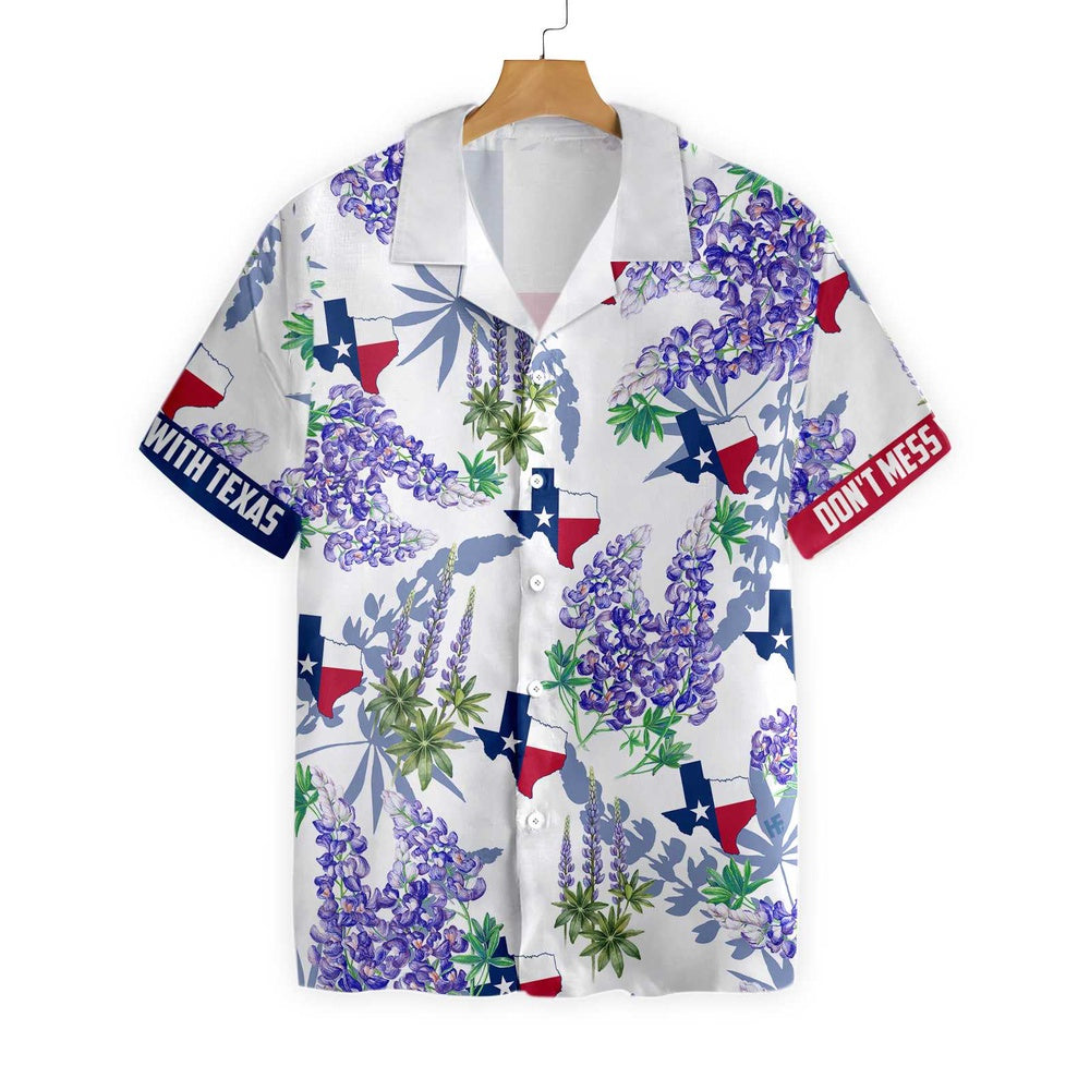 Texas Hawaiian Shirt, Bluebonnet Texas Hawaiian Shirt Purple Version, Summer Beach Shirt