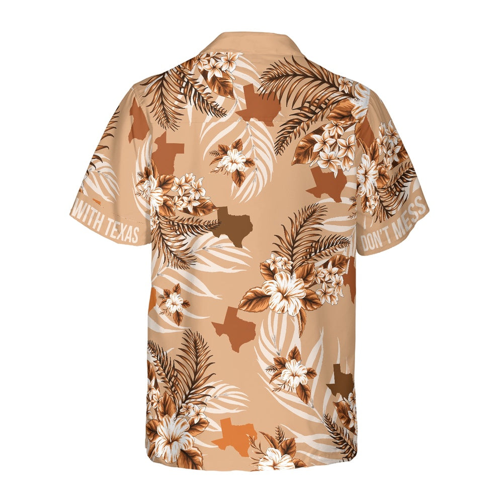Texas Hawaiian Shirt, Brown Lone Star Nation Bluebonnet Texas Hawaiian Shirt, Summer Beach Shirt