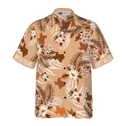 Texas Hawaiian Shirt, Brown Lone Star Nation Bluebonnet Texas Hawaiian Shirt, Summer Beach Shirt