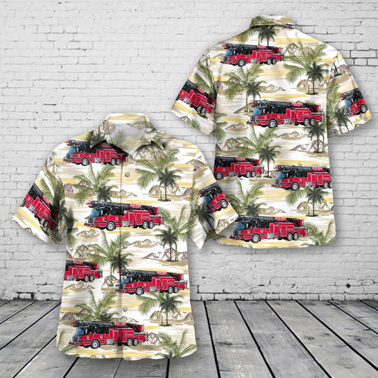 Texas Hawaiian Shirt, Burleson, Texas, Burleson Fire Department Hawaiian Shirt, Hawaiian Firefighter Shirts