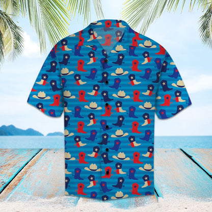 Texas Hawaiian Shirt, Cowboy Boot and Hat Texas Hawaii Shirt, Summer Beach Shirt