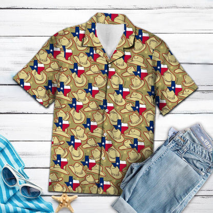 Texas Hawaiian Shirt, Cowboy Hat Texas Hawaii Shirt, Summer Beach Shirt