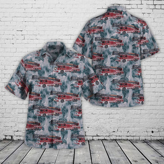 Texas Hawaiian Shirt, Denton, Texas, Denton Fire Department Hawaiian Shirt, Hawaiian Firefighter Shirts