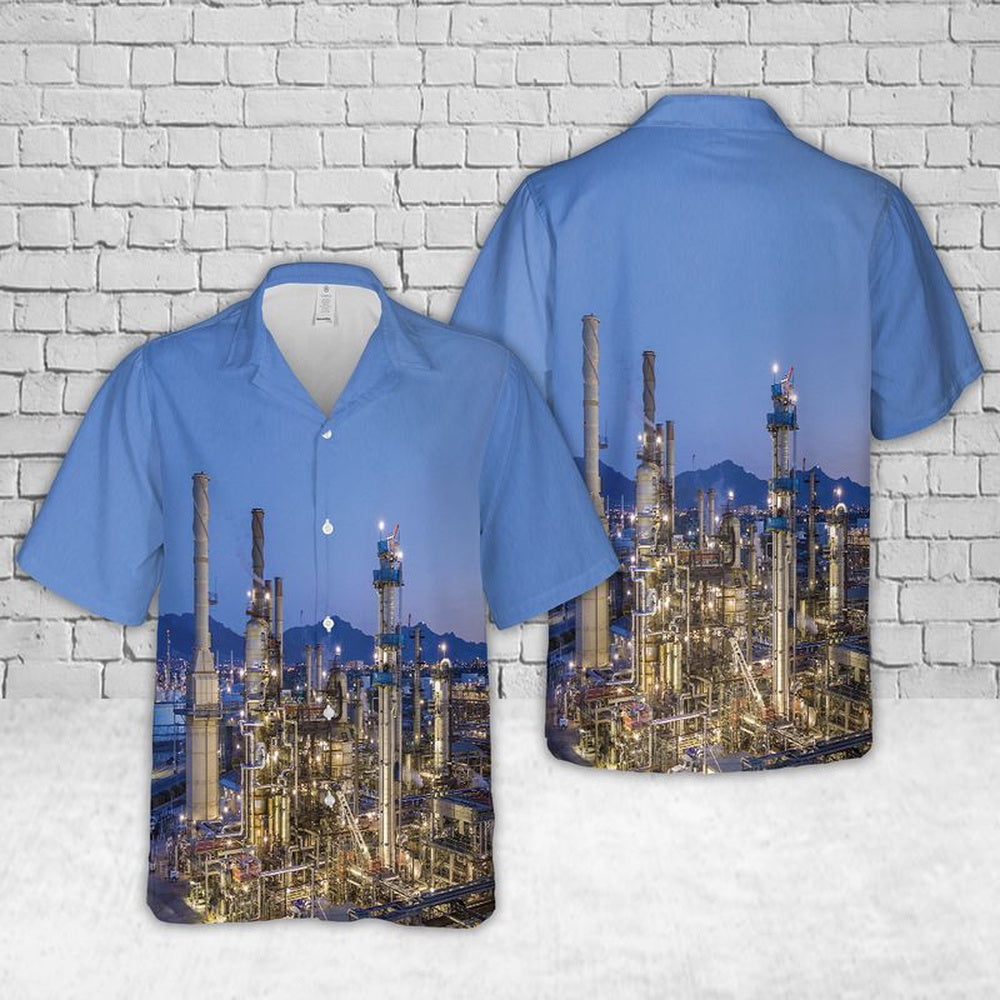 Texas Hawaiian Shirt, El Paso, Texas, El Paso Refinery Marathon Petroleum Corporation Hawaiian Shirt, Summer Beach Shirt