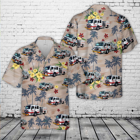 Texas Hawaiian Shirt, Granbury Volunteer Fire Department, Texas Hawaiian Shirt, Hawaiian Firefighter Shirts
