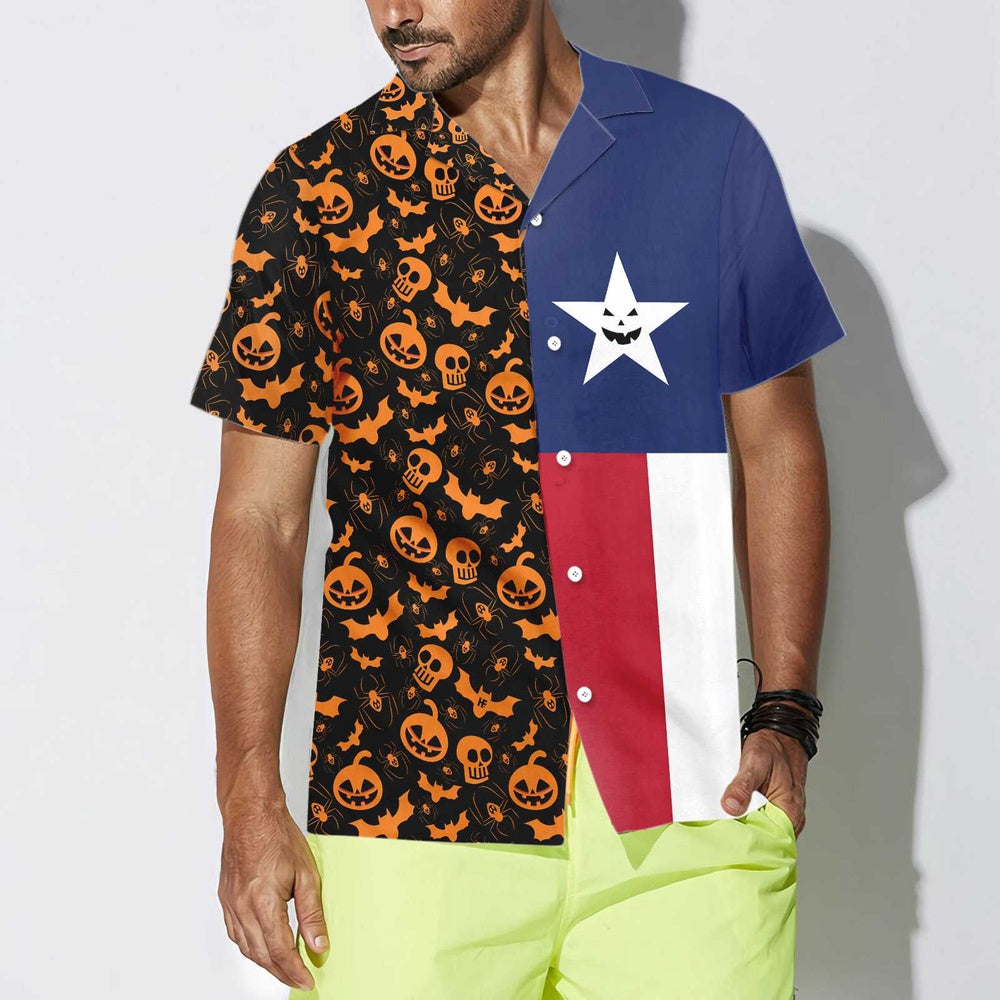 Texas Hawaiian Shirt, Halloween Texas Flag Hawaiian Shirt, Summer Beach Shirt