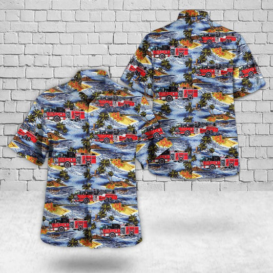 Texas Hawaiian Shirt, Harlingen, Texas, Harlingen Fire Department Hawaiian Shirt, Hawaiian Firefighter Shirts