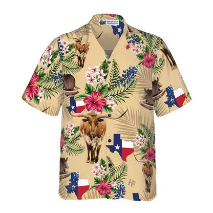 Texas Hawaiian Shirt, Insignia Bluebonnet Texas Hawaiian Shirt, Summer Beach Shirt