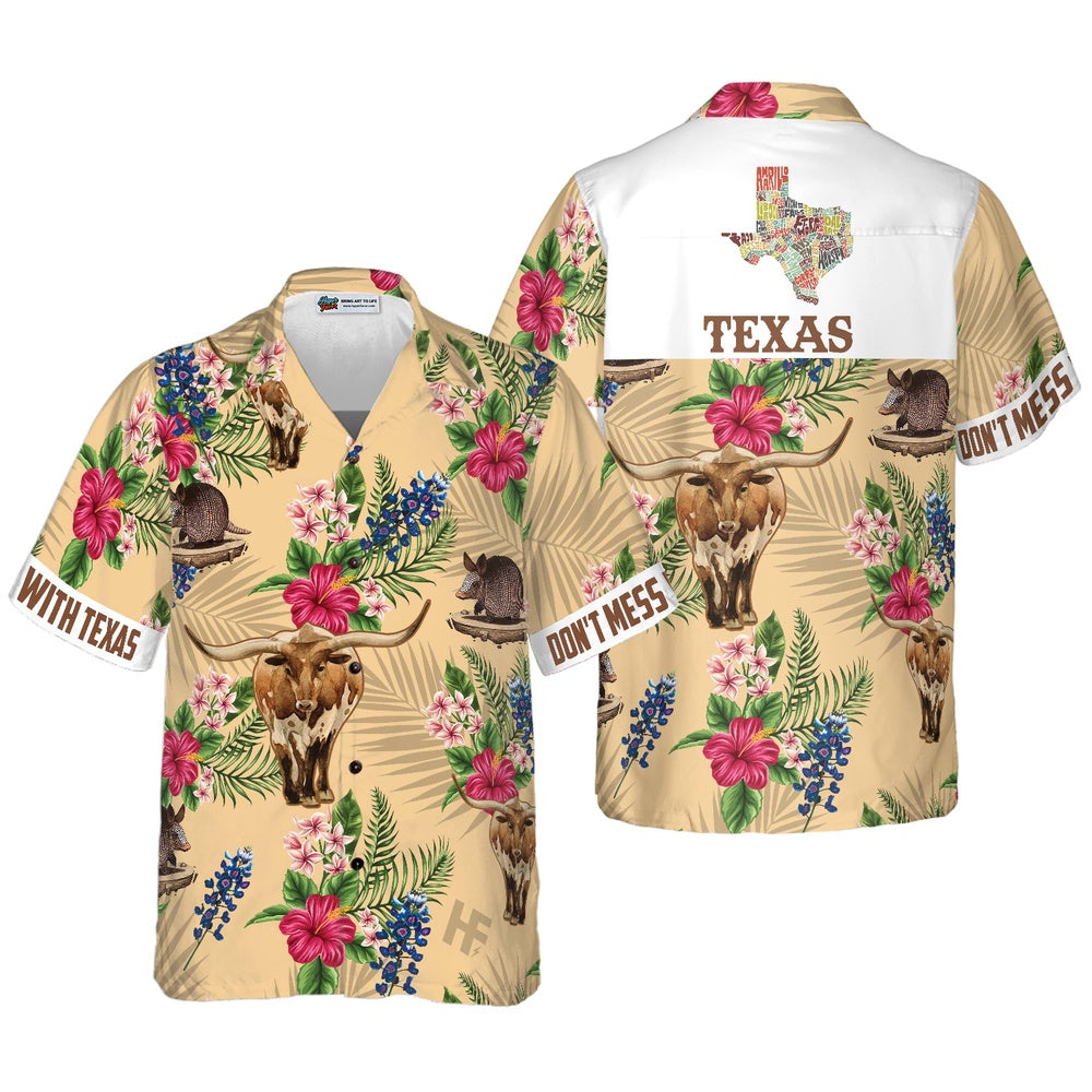 Texas Hawaiian Shirt, Insignia Bluebonnet Texas Hawaiian Shirts, Summer Beach Shirt