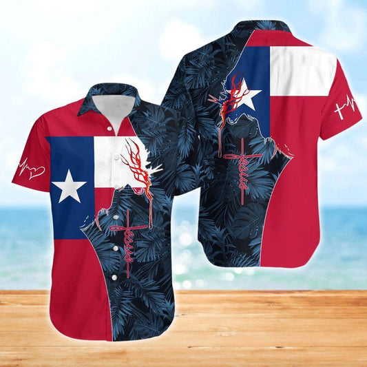Texas Hawaiian Shirt, Jesus Texas Hawaiian Shirt, Summer Beach Shirt