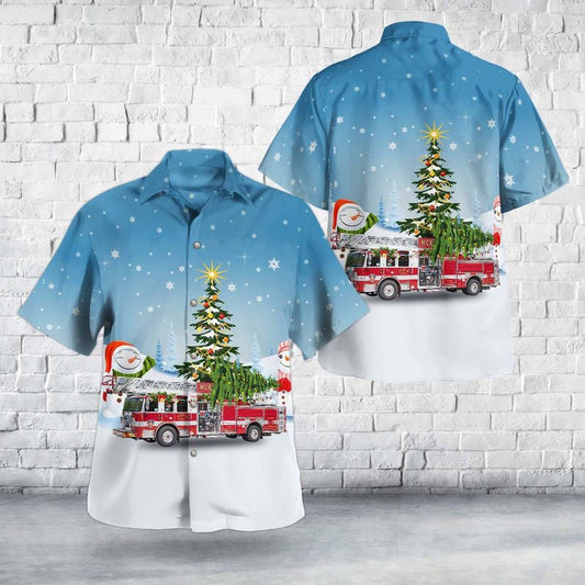 Texas Hawaiian Shirt, Katy, Texas, Harris County ESD No.48 Christmas Hawaiian Shirt, Hawaiian Firefighter Shirts