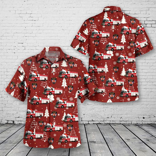 Texas Hawaiian Shirt, Lake Jackson, Texas, Lake Jackson Volunteer Fire Department Christmas Hawaiian Shirt, Hawaiian Firefighter Shirts
