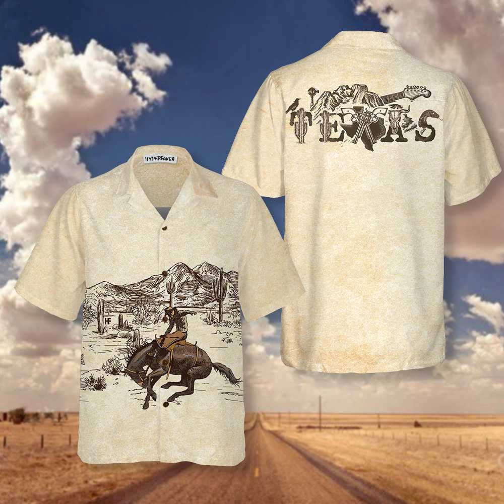 Texas Hawaiian Shirt, Lone Star State Cowboy Texas Hawaiian Shirt, Summer Beach Shirt