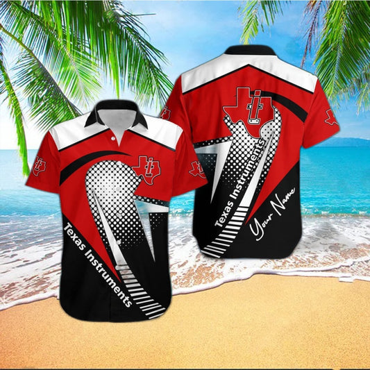 Texas Hawaiian Shirt, Personalized Name Texas Instruments Lover Gift 3D Hawaiian Shirt, Summer Beach Shirt