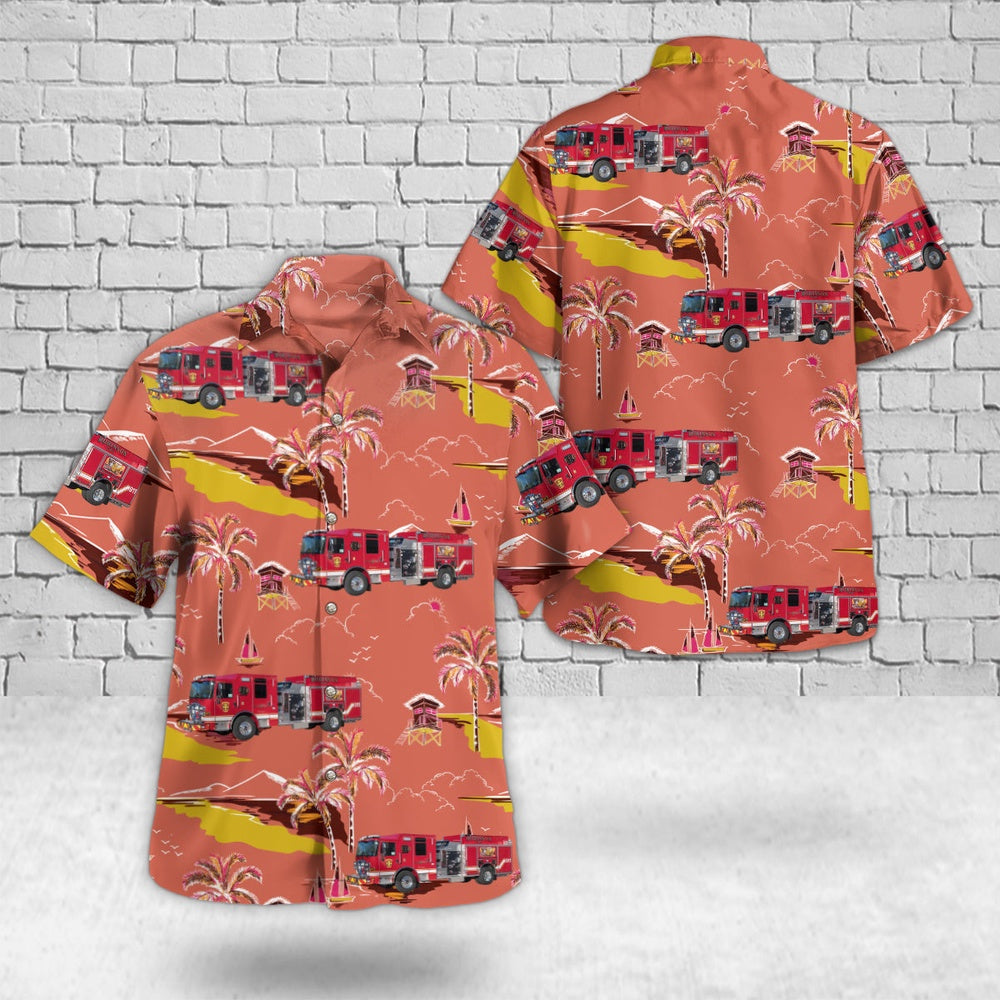 Texas Hawaiian Shirt, Robinson, Texas, Robinson Volunteer Fire Department Hawaiian Shirt, Hawaiian Firefighter Shirts