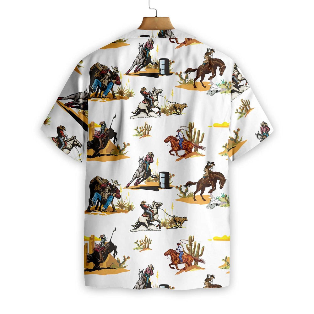 Texas Hawaiian Shirt, Rodeo Seamless Pattern Hawaiian Shirt, Summer Beach Shirt