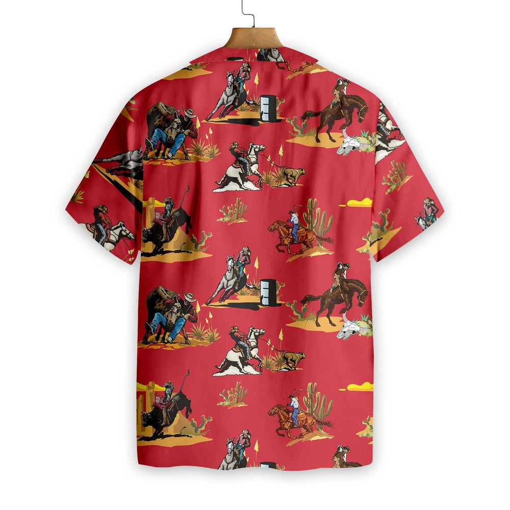 Texas Hawaiian Shirt, Rodeo Seamless Pattern Hawaiian Shirts, Summer Beach Shirt