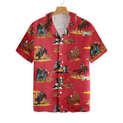 Texas Hawaiian Shirt, Rodeo Seamless Pattern Hawaiian Shirts, Summer Beach Shirt